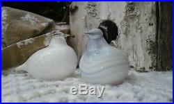 2 beautiful Vintage iittala birds by Oiva Toikka Glass Master Finnish art glass