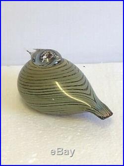 Beautiful Iittala Oiva Toikka Hand Blown Art Glass Bird Whip Poor Will Signed