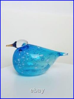 Blue Art Glass Iittala Oiva Toikka Bird Signed Finland Quendelon Turfet 8