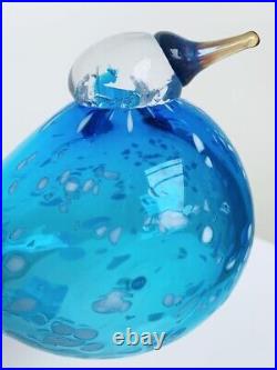 Blue Art Glass Iittala Oiva Toikka Bird Signed Finland Quendelon Turfet 8