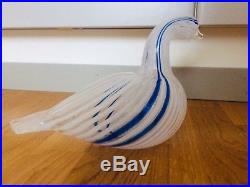 Blue Striped Numbered Stunning Swan Oiva Toikka glass bird Nuutajarvi Ltd Ed