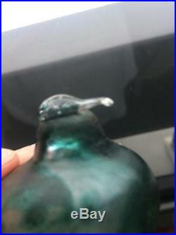 Dark green and clear glass cool colours! Oiva Toikka bird made in Finland