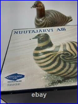Early OIVA TOIKKA Nuutajärvi Notsjö (pre-Iittala) Art Glass Bird Artist Signed