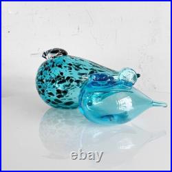 IITTALA Birds by Oiva Toikka Mother & Baby Light Blue Set of 2 Glass Works IITTALA Birds by Oiva Toikka Mother & Baby Light Blue Set of 2 Glass Works