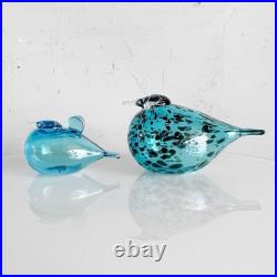 IITTALA Birds by Oiva Toikka Mother & Baby Light Blue Set of 2 Glass Works IITTALA Birds by Oiva Toikka Mother & Baby Light Blue Set of 2 Glass Works