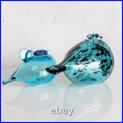 IITTALA Birds by Oiva Toikka Mother & Baby Light Blue Set of 2 Glass Works IITTALA Birds by Oiva Toikka Mother & Baby Light Blue Set of 2 Glass Works