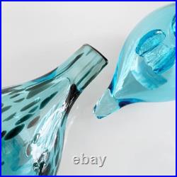 IITTALA Birds by Oiva Toikka Mother & Baby Light Blue Set of 2 Glass Works IITTALA Birds by Oiva Toikka Mother & Baby Light Blue Set of 2 Glass Works
