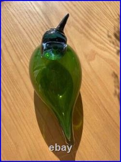 IITTALA Birds by Toikka Bird Prototype Green and Blue Hand Carved Sign Excellent