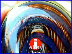 IITTALA FINLAND ART GLASS RUSEE GREBE BIRD withLABEL SIGNED OIVA TOIKA NUUTAJARVI