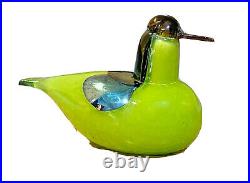 IIttala Toikka Vtg Mid Century Modern Art Glass Common Teal Green Bird Sculpture