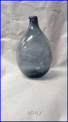 Iitala I-Collection BLUE Timo Sarpaneva Bird Bottle Scandinavian Glass