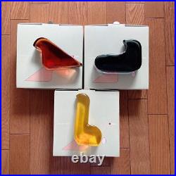 Iitala mina perhonen Glass Bird Minagawa Akira Lemon Seville Orange Gray set JPN