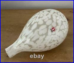 Iittala Art Glass Oiva Toikka White Bird Willow Grouse Riekko 1973 Original Box