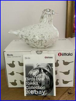 Iittala Art Glass Oiva Toikka White Bird Willow Grouse Riekko 1973 Original Box