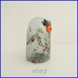 Iittala BIRDS BY TOIKKA Long Eared Owl Clear Gray Glass Figurine 7.6