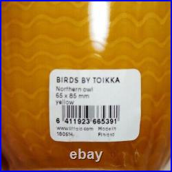 Iittala BIRDS BY TOIKKA Nothern Owl 65x85mm Yellow Made in Finland 180514