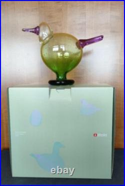 Iittala Bird Evening Bird Scope with Legs Apple Green and Amethyst with Box New