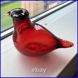 Iittala Bird Little Turn Scope Cranberry Northern Europe Glass Figurehead