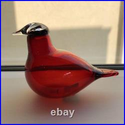 Iittala Bird Little Turn Scope Cranberry Northern Europe Glass Figurehead