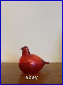 Iittala Bird Oiva Toikka Little Turn Red with Box Glass Figurine 2304J