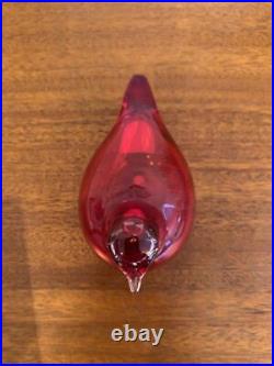 Iittala Bird Oiva Toikka Little Turn Red with Box Glass Figurine 2304J