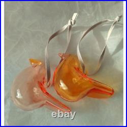 Iittala Bird Ornament Pink and Yellow Set of 2