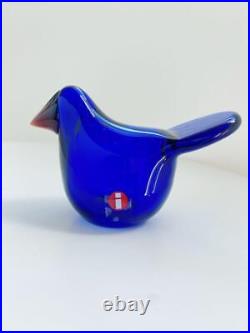 Iittala Bird Sieppo Cobalt blue × brown Oiva Toikka Scope Limited With Box