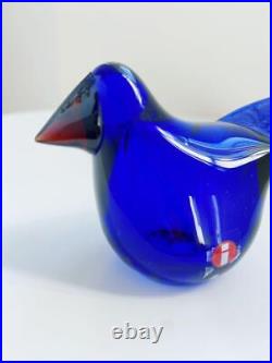 Iittala Bird Sieppo Cobalt blue × brown Oiva Toikka Scope Limited With Box