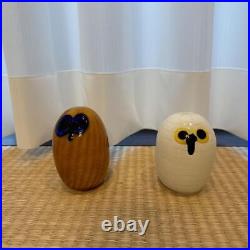 Iittala Bird White Owl Parent Northern Owl White & Yellow Parent Scope Glass JPN