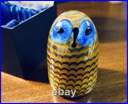 Iittala Birds Blue Yellow Toikka Little Barn Owl 2004 Limited Edition with Box New