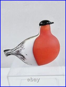 Iittala Birds Bullfinch Punatulkku by Toikka Oiva Toikka 1972 Hand Blown with Box