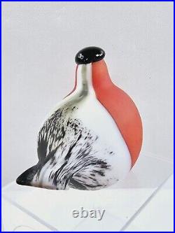 Iittala Birds Bullfinch Punatulkku by Toikka Oiva Toikka 1972 Hand Blown with Box