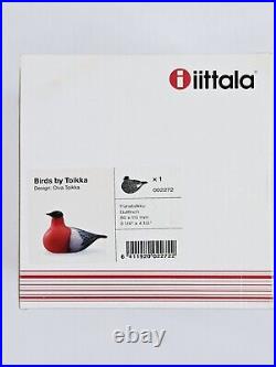 Iittala Birds Bullfinch Punatulkku by Toikka Oiva Toikka 1972 Hand Blown with Box