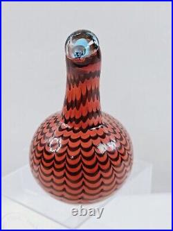 Iittala Birds By Oiva Toikka Orange Diver Bird Nuutajarvi Finland Artist Signed