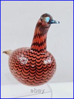 Iittala Birds By Oiva Toikka Orange Diver Bird Nuutajarvi Finland Artist Signed