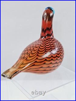 Iittala Birds By Oiva Toikka Orange Diver Bird Nuutajarvi Finland Artist Signed
