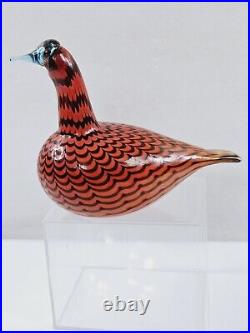 Iittala Birds By Oiva Toikka Orange Diver Bird Nuutajarvi Finland Artist Signed
