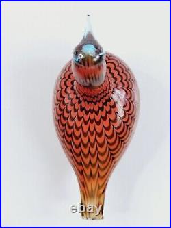 Iittala Birds By Oiva Toikka Orange Diver Bird Nuutajarvi Finland Artist Signed
