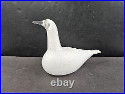 Iittala Birds By Toikka White Bird Signed Art Glass Nuutajarvi Finland Rare