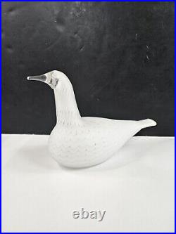 Iittala Birds By Toikka White Bird Signed Art Glass Nuutajarvi Finland Rare