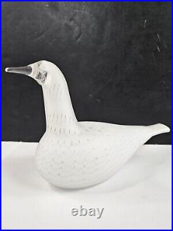 Iittala Birds By Toikka White Bird Signed Art Glass Nuutajarvi Finland Rare