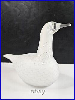 Iittala Birds By Toikka White Bird Signed Art Glass Nuutajarvi Finland Rare