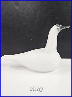 Iittala Birds By Toikka White Bird Signed Art Glass Nuutajarvi Finland Rare