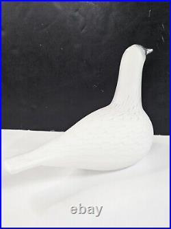 Iittala Birds By Toikka White Bird Signed Art Glass Nuutajarvi Finland Rare