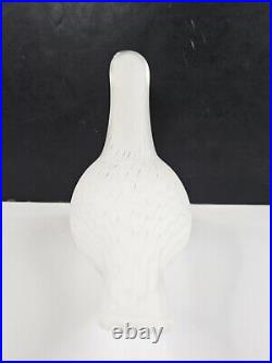 Iittala Birds By Toikka White Bird Signed Art Glass Nuutajarvi Finland Rare