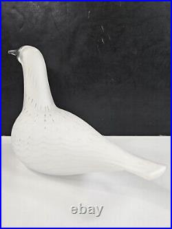 Iittala Birds By Toikka White Bird Signed Art Glass Nuutajarvi Finland Rare