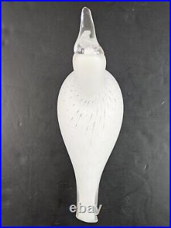 Iittala Birds By Toikka White Bird Signed Art Glass Nuutajarvi Finland Rare
