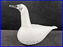 Iittala Birds By Toikka White Bird Signed Art Glass Nuutajarvi Finland Rare