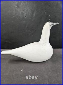 Iittala Birds By Toikka White Bird Signed Art Glass Nuutajarvi Finland Rare