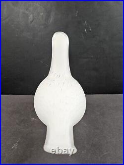 Iittala Birds By Toikka White Bird Signed Art Glass Nuutajarvi Finland Rare